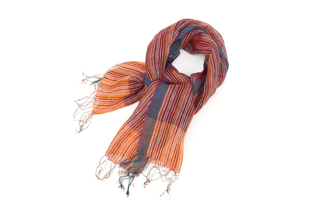 Foulard ligné multicolore