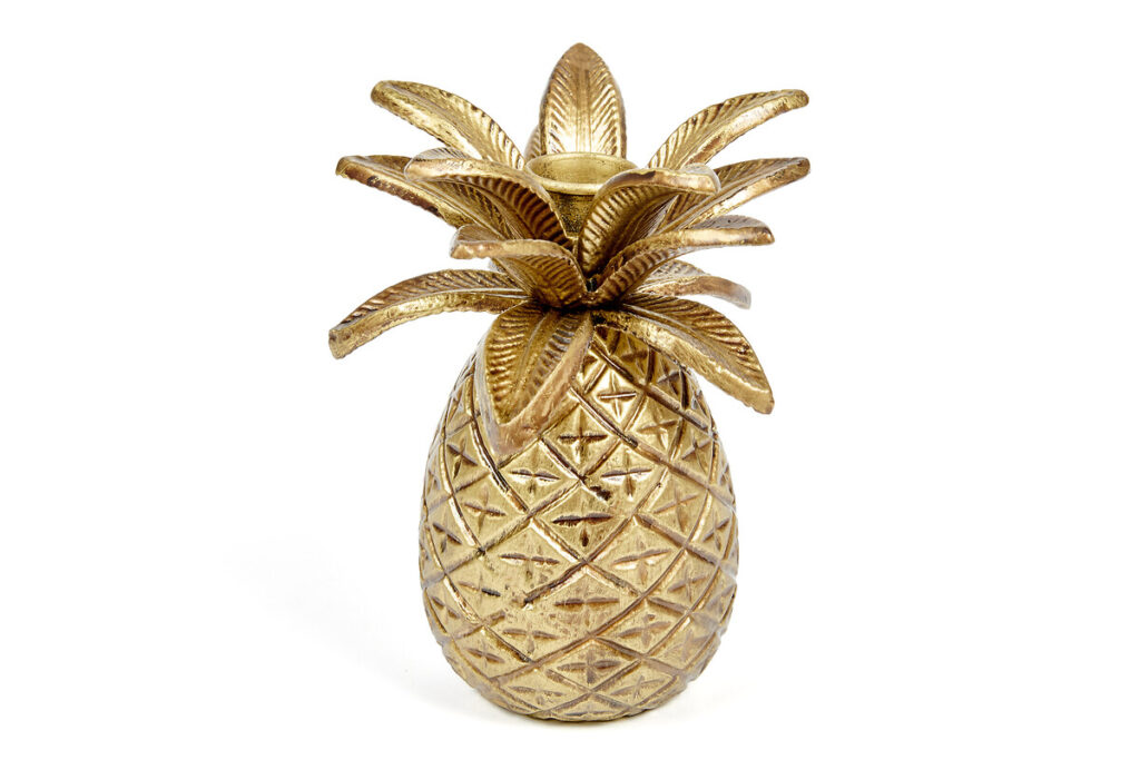 Bougeoir doré. Ananas