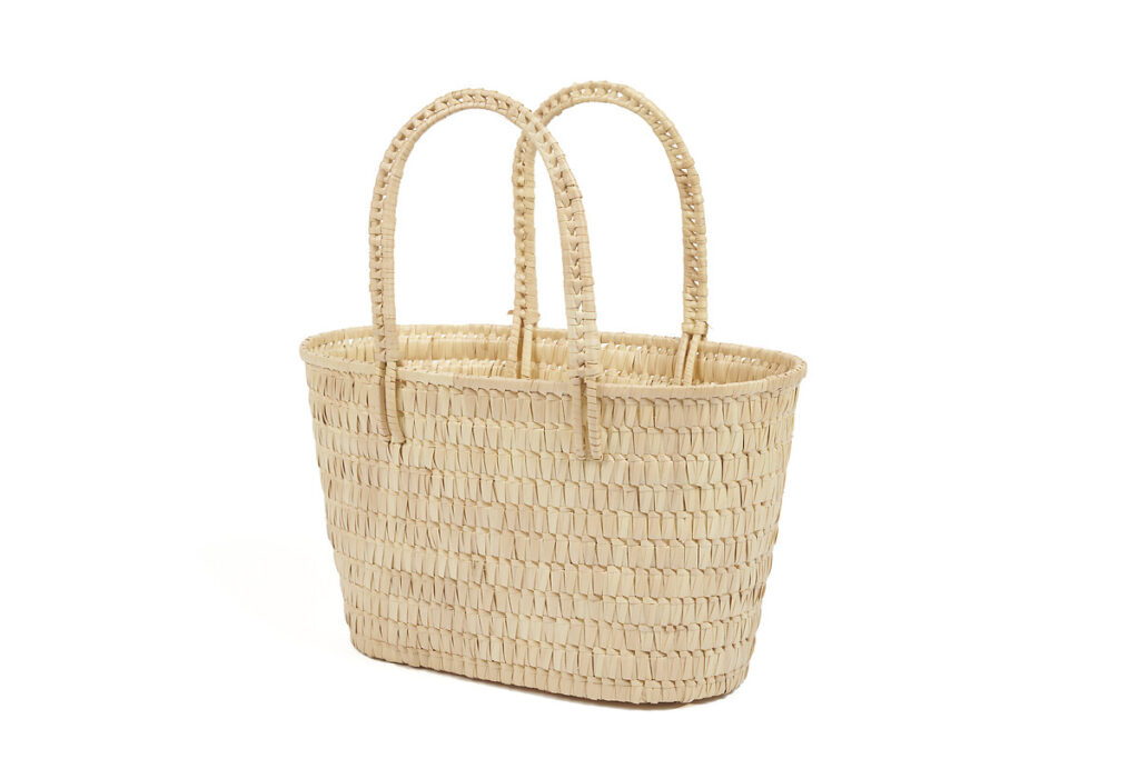 Panier shopping en osier naturel