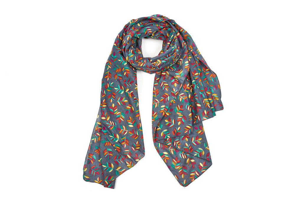 Foulard feuilles multicolore