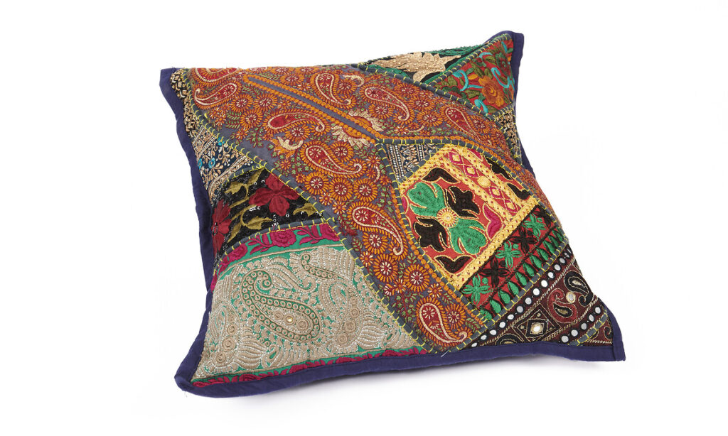 Housse de coussin patchwork