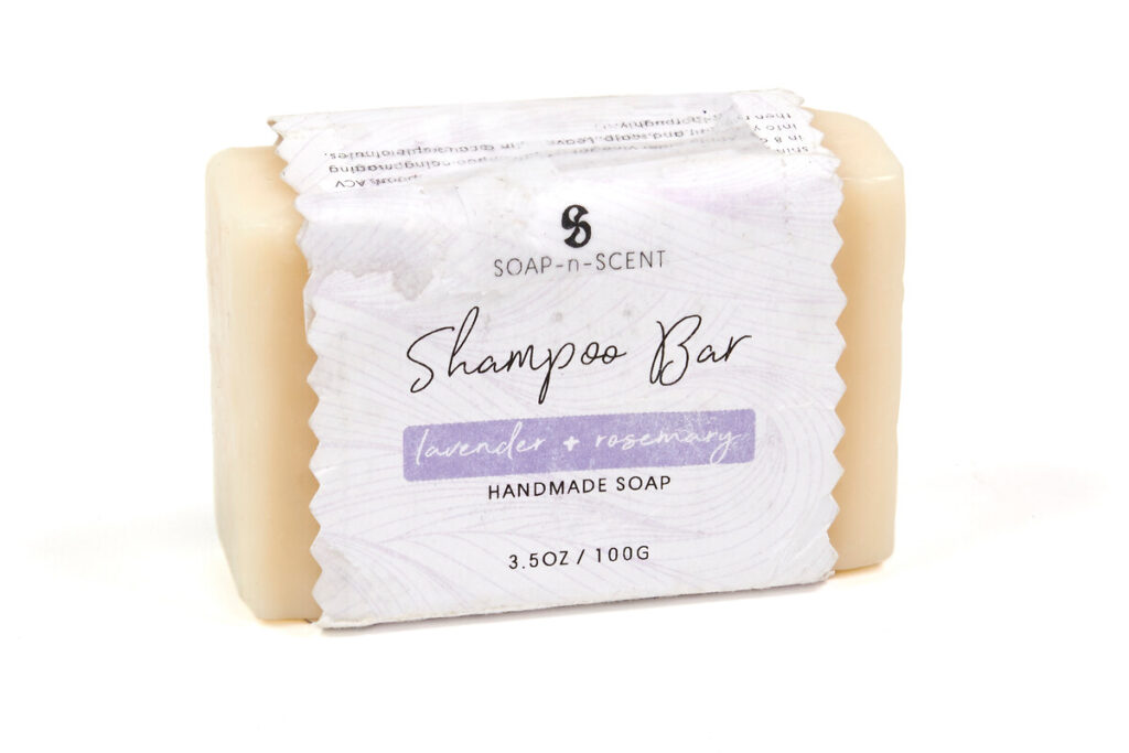 Shampoing solide cheveux secs, lavande et romarin 100g