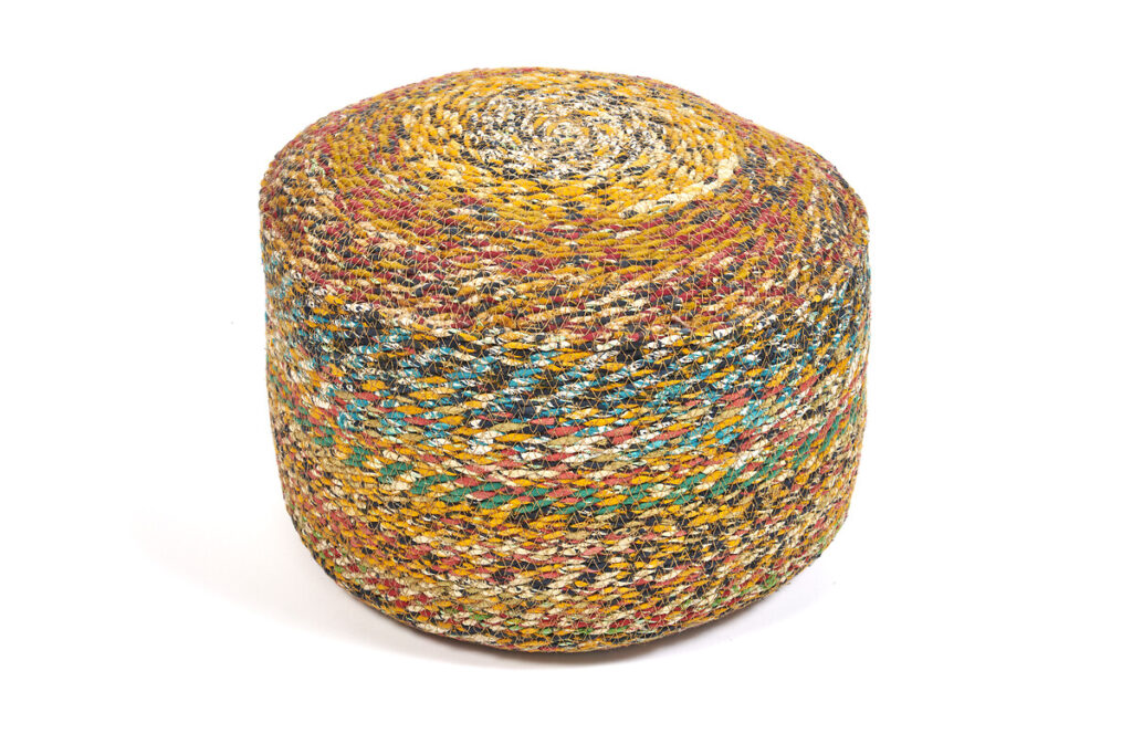 Pouf en sari recyclé