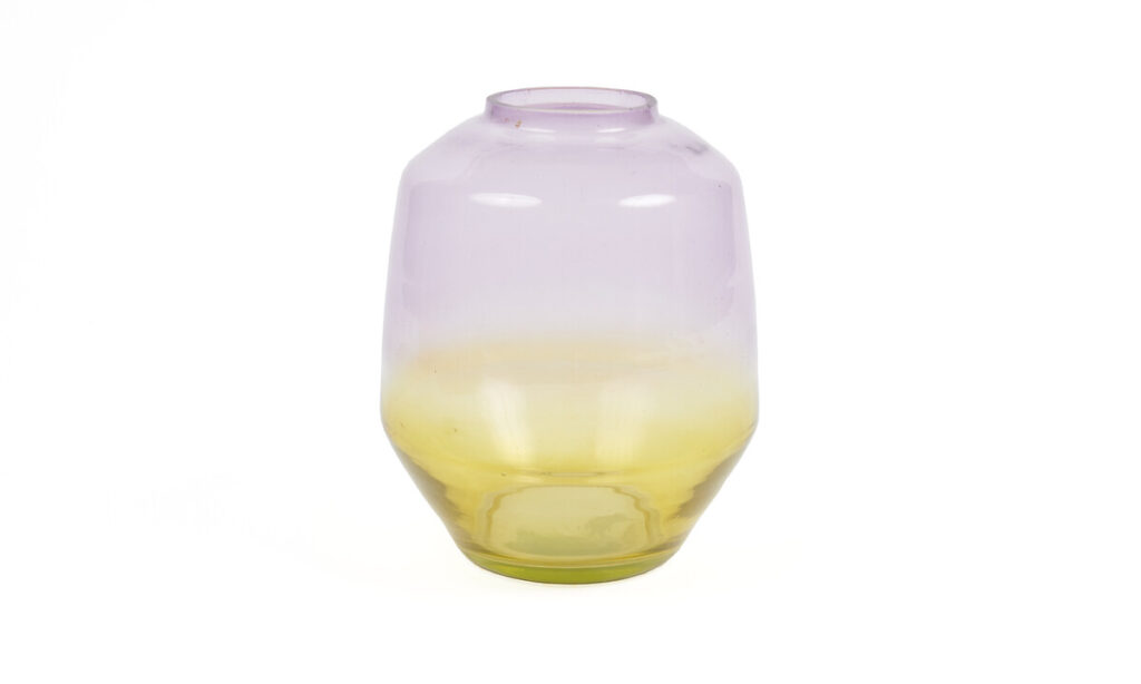 Vase en verre jaune/violet