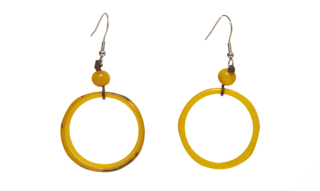 Boucles d'oreilles sphères jaunes