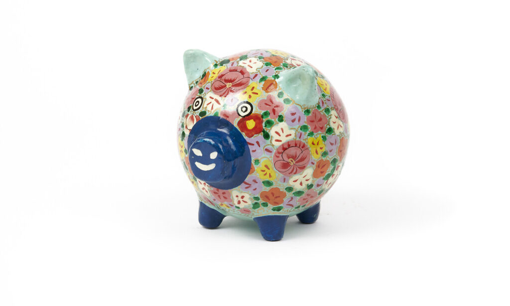 Cochon déco fleuri Papier mâché