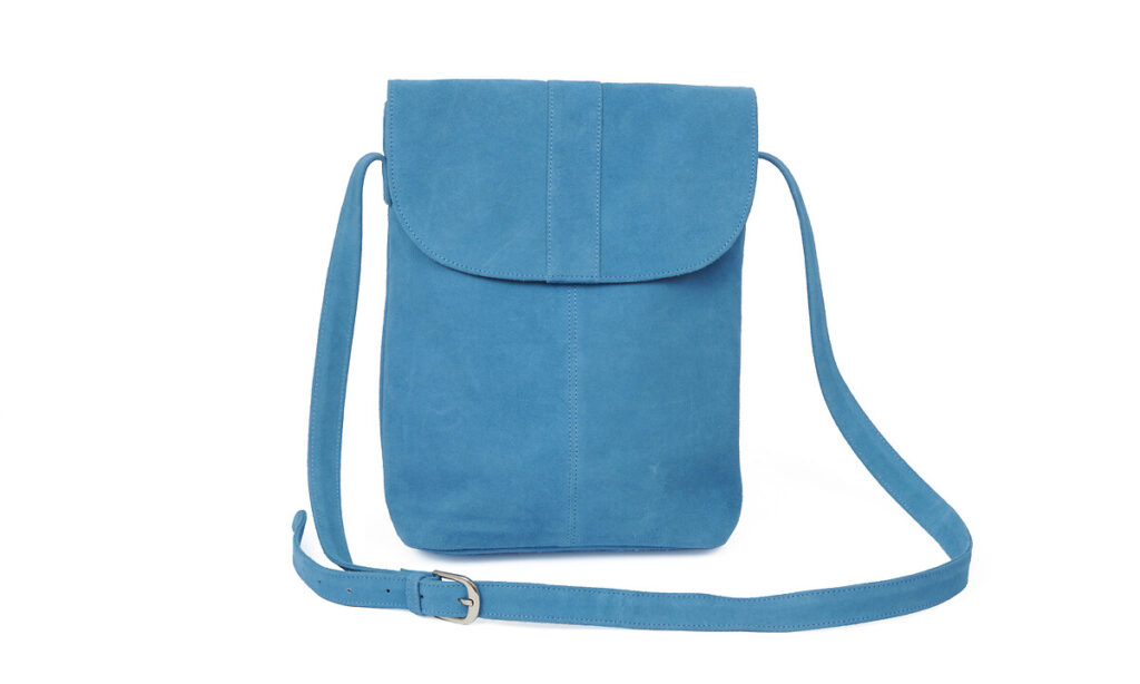 Sac à main Daim bleu azur