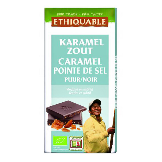 Chocolat noir caramel pointe de sel 100g