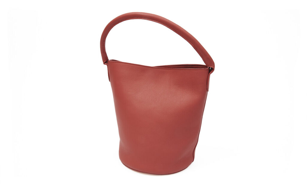 Sac à main cuir rouge corail